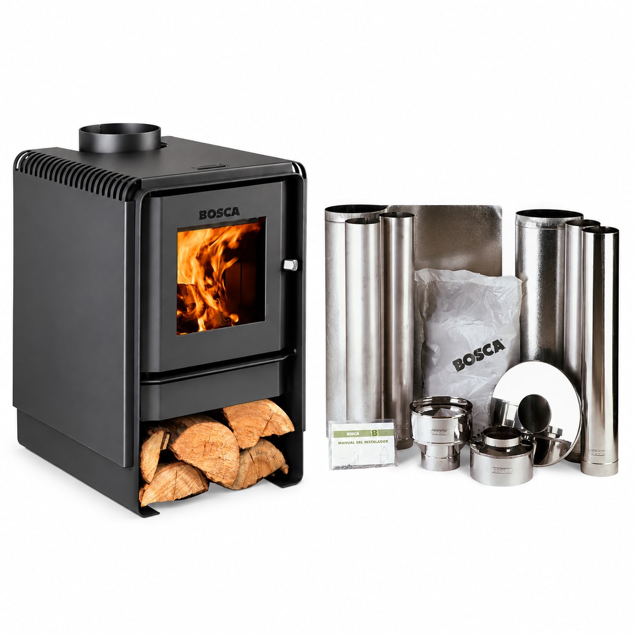 COMBO BOSCA ECO 360 · CALEFACTOR + KIT DE INSTALACION