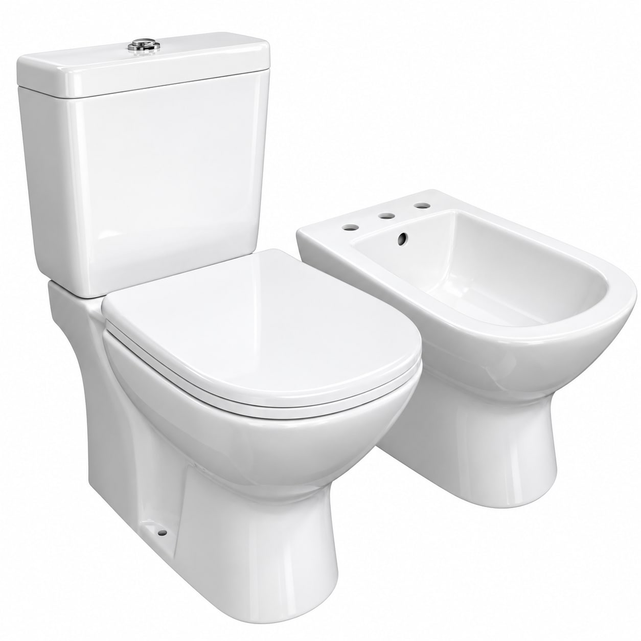 COMBO FLOWATER NOWEN · Inodoro largo completo + Bidet 3 agujeros