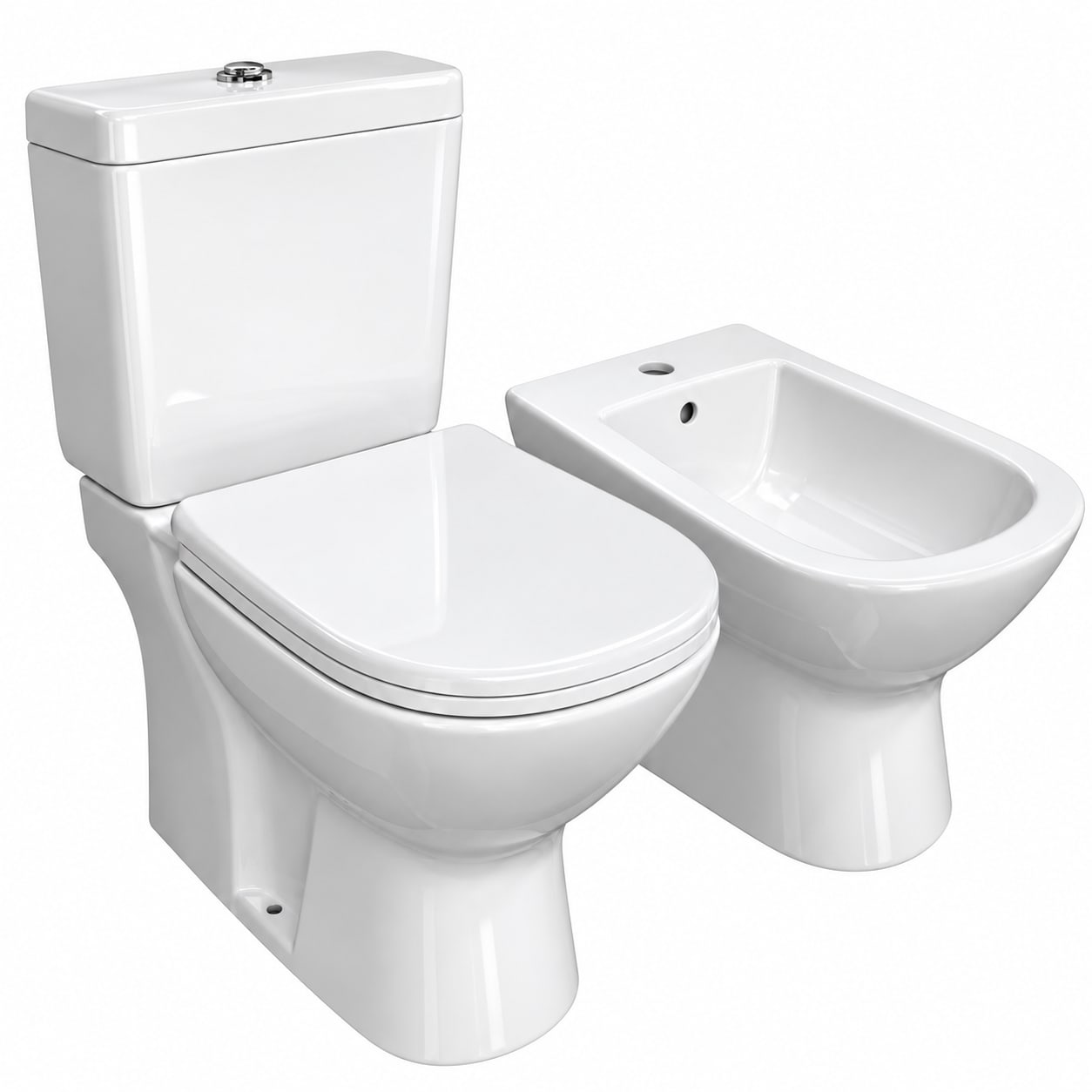 COMBO FLOWATER NOWEN · Inodoro largo completo + Bidet 1 agujero