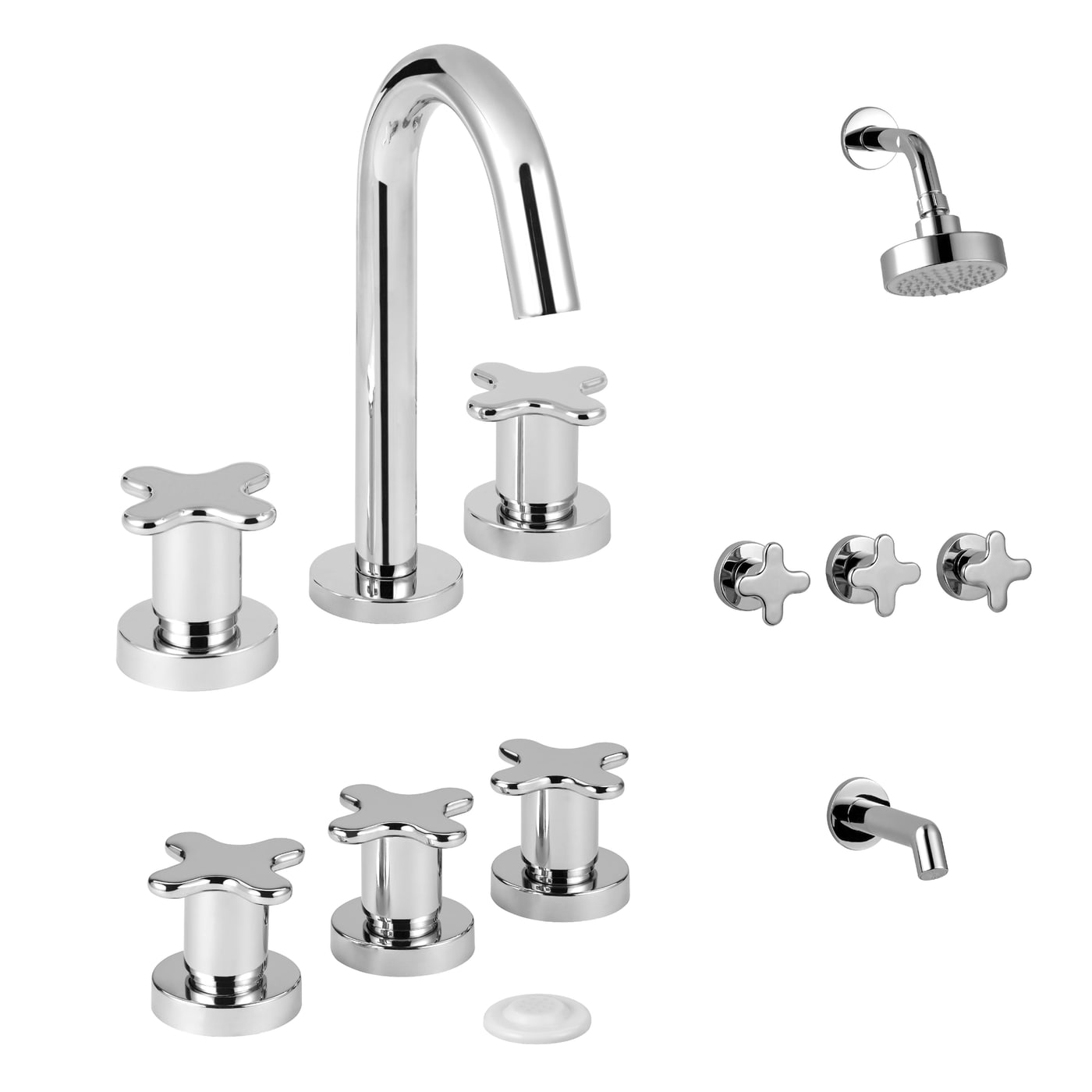 SET BAÑO HYDROS NOVA CRUZ (LAV+BIDET+DUCHA EMBUTIR)