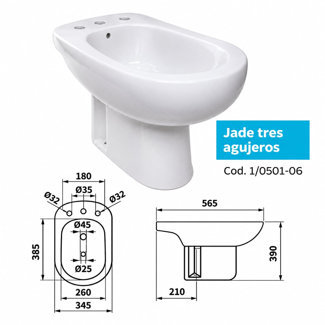 COMBO PRINGLES JADE 3 PIEZAS INODORO, DEPOSITO Y BIDET 3 AGUJEROS foto 9