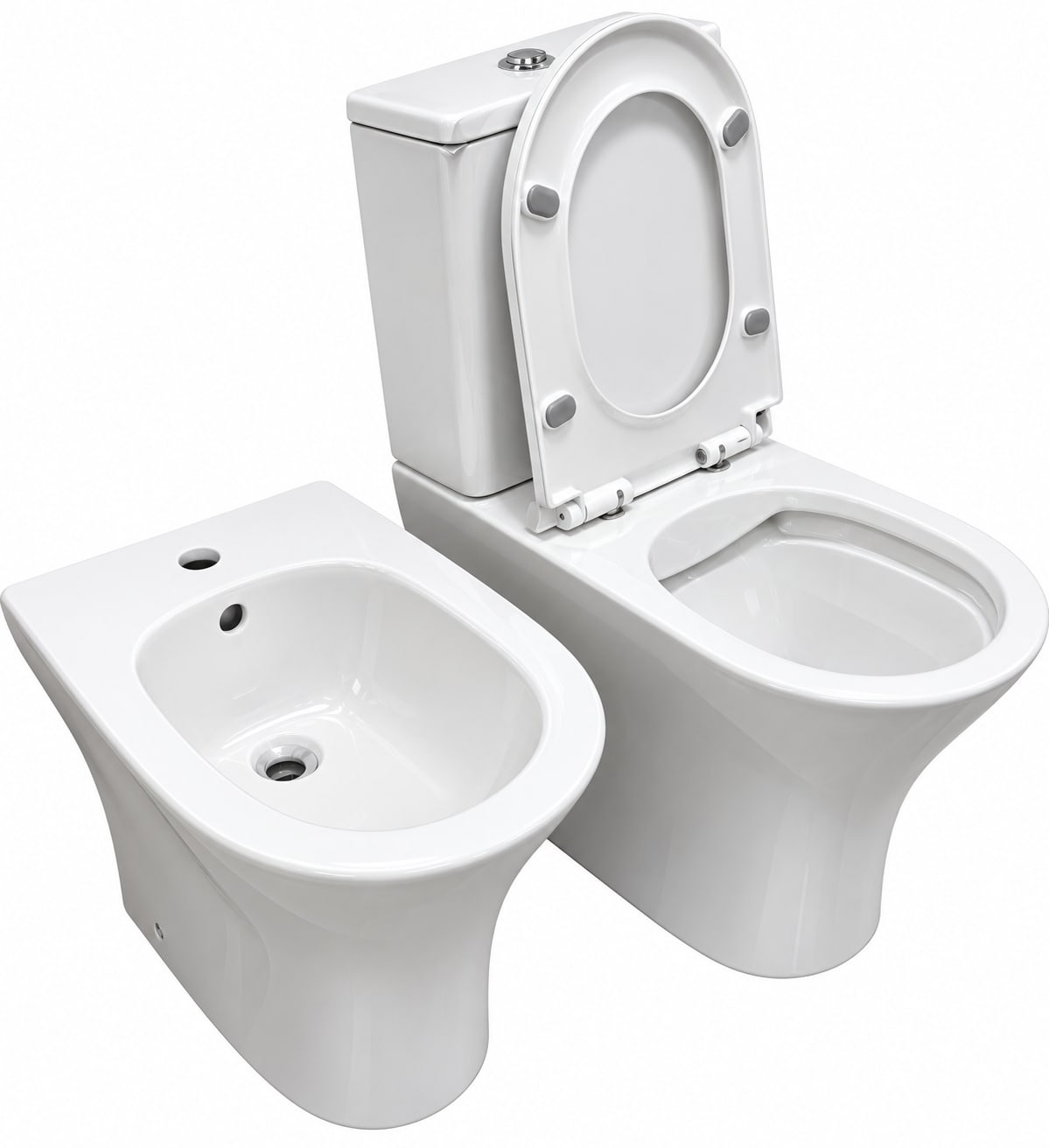 COMBO FLOWATER BENNETTON Inodoro largo + Bidet monocomando foto 2