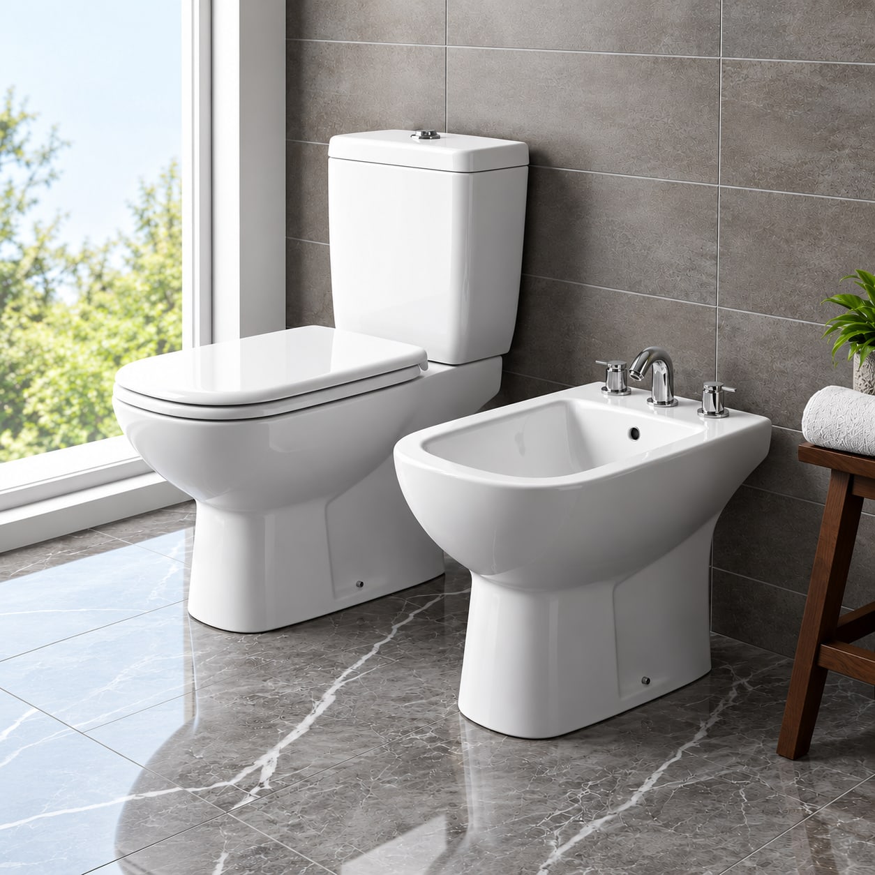 COMBO FLOWATER NOWEN · Inodoro largo completo + Bidet 1 agujero foto 10