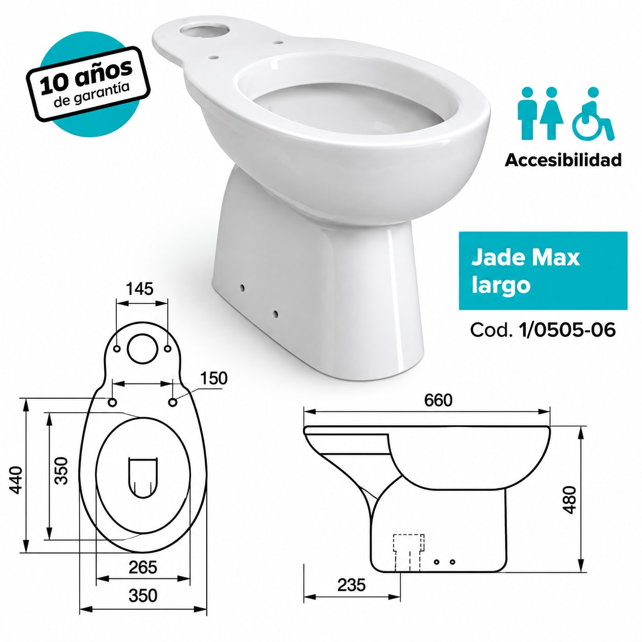 COMBO PRINGLES JADE MAX · INODORO + DEPÓSITO + BIDET 1 AGUJERO foto 6