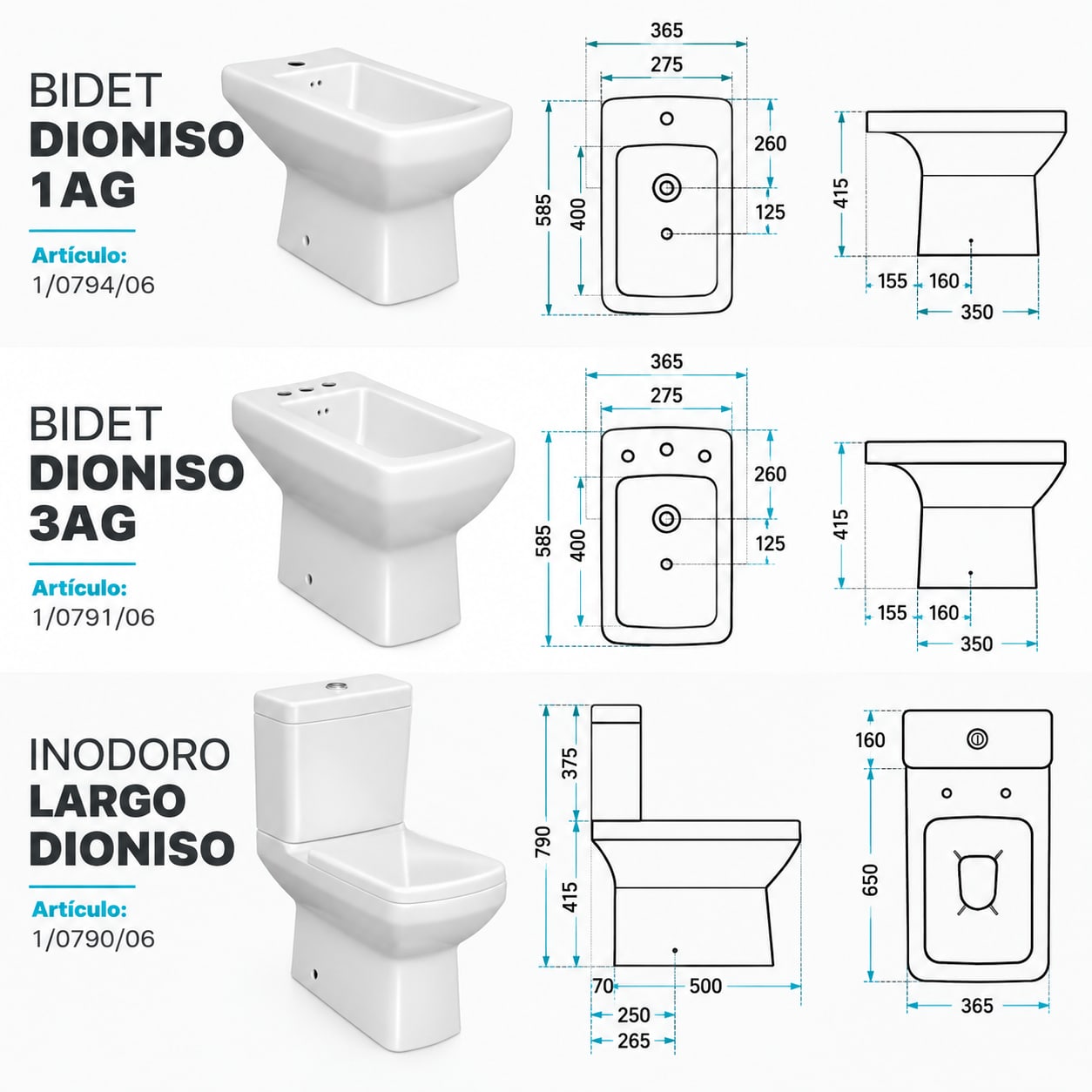COMBO PRINGLES DIONISO · INODORO + DEPÓSITO + BIDET 1 AGUJERO foto 6