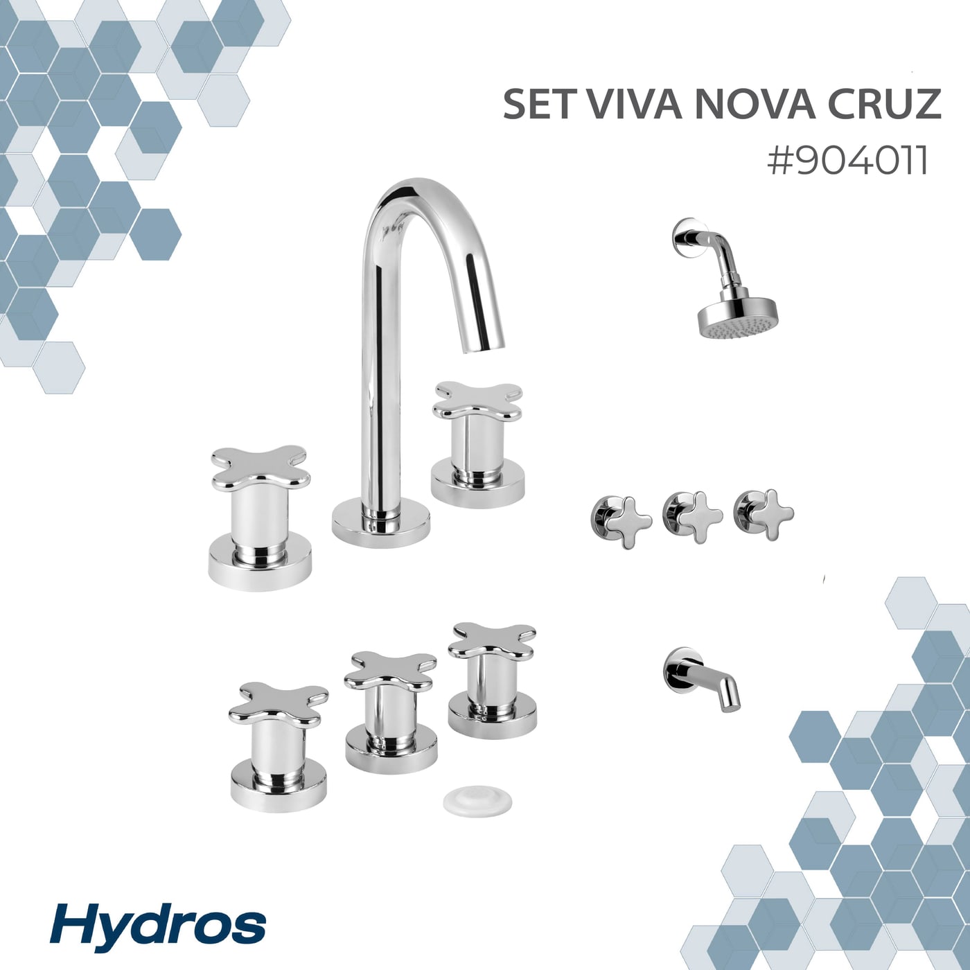 SET BAÑO HYDROS NOVA CRUZ (LAV+BIDET+DUCHA EMBUTIR) foto 5