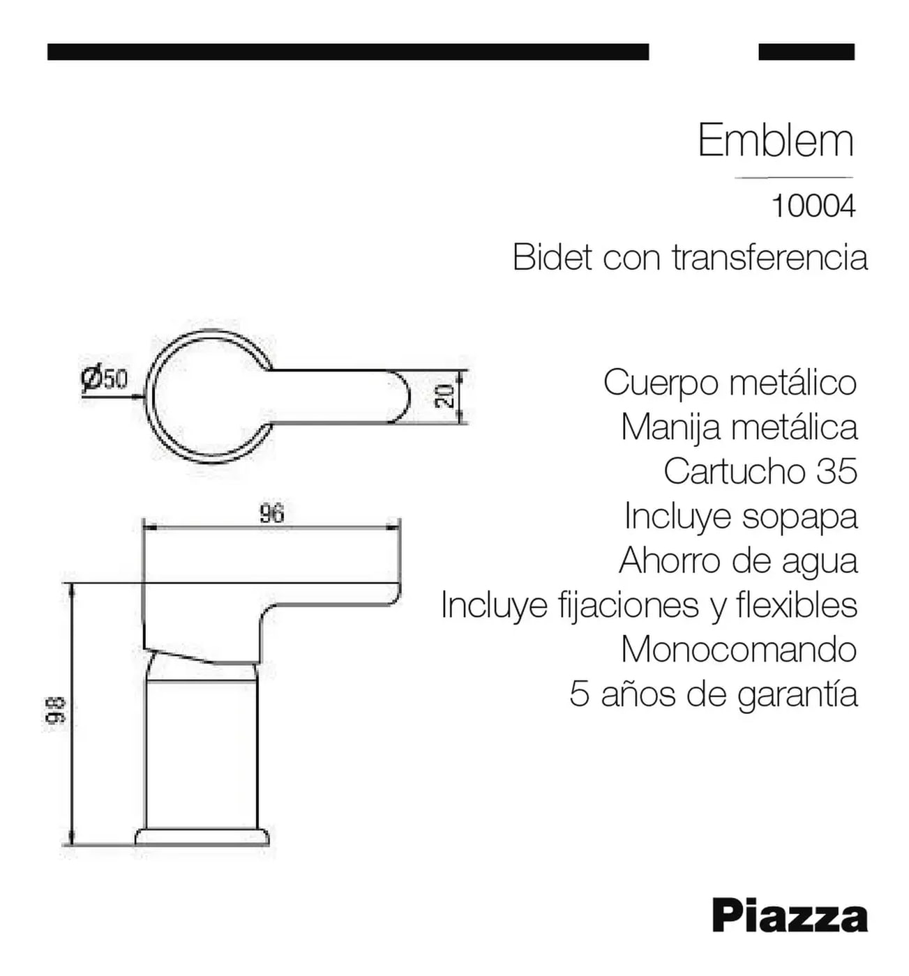 COMBO PIAZZA EMBLEM · BAÑERA + LAVATORIO + BIDET foto 8