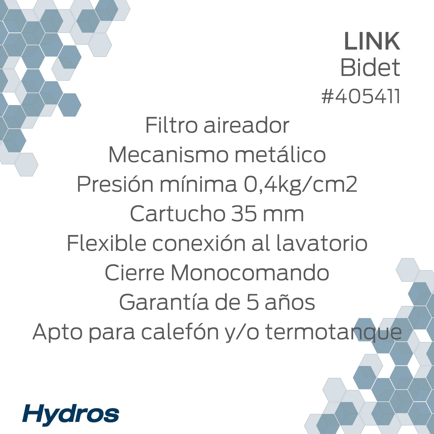 COMBO HYDROS LINK · LAVATORIO + BIDET + DUCHA EMBUTIR foto 9