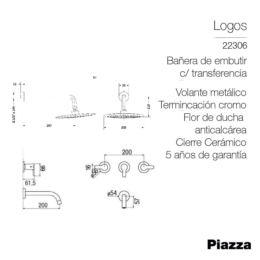 COMBO PIAZZA LOGOS · BAÑERA + LAVATORIO + BIDET foto 9