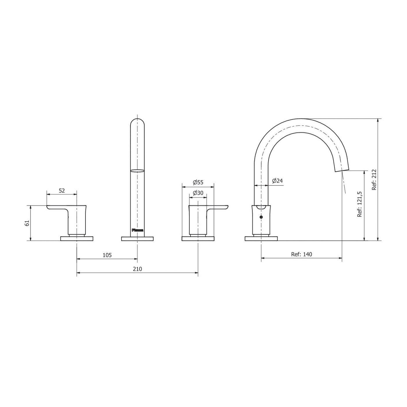 COMBO PIAZZA LOGOS NEGRO · LAVATORIO + BIDET + DUCHA EMBUTIR foto 7