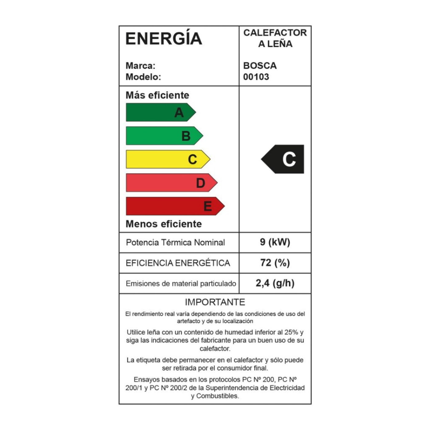 CALEFACTOR BOSCA ECO 360 foto 7
