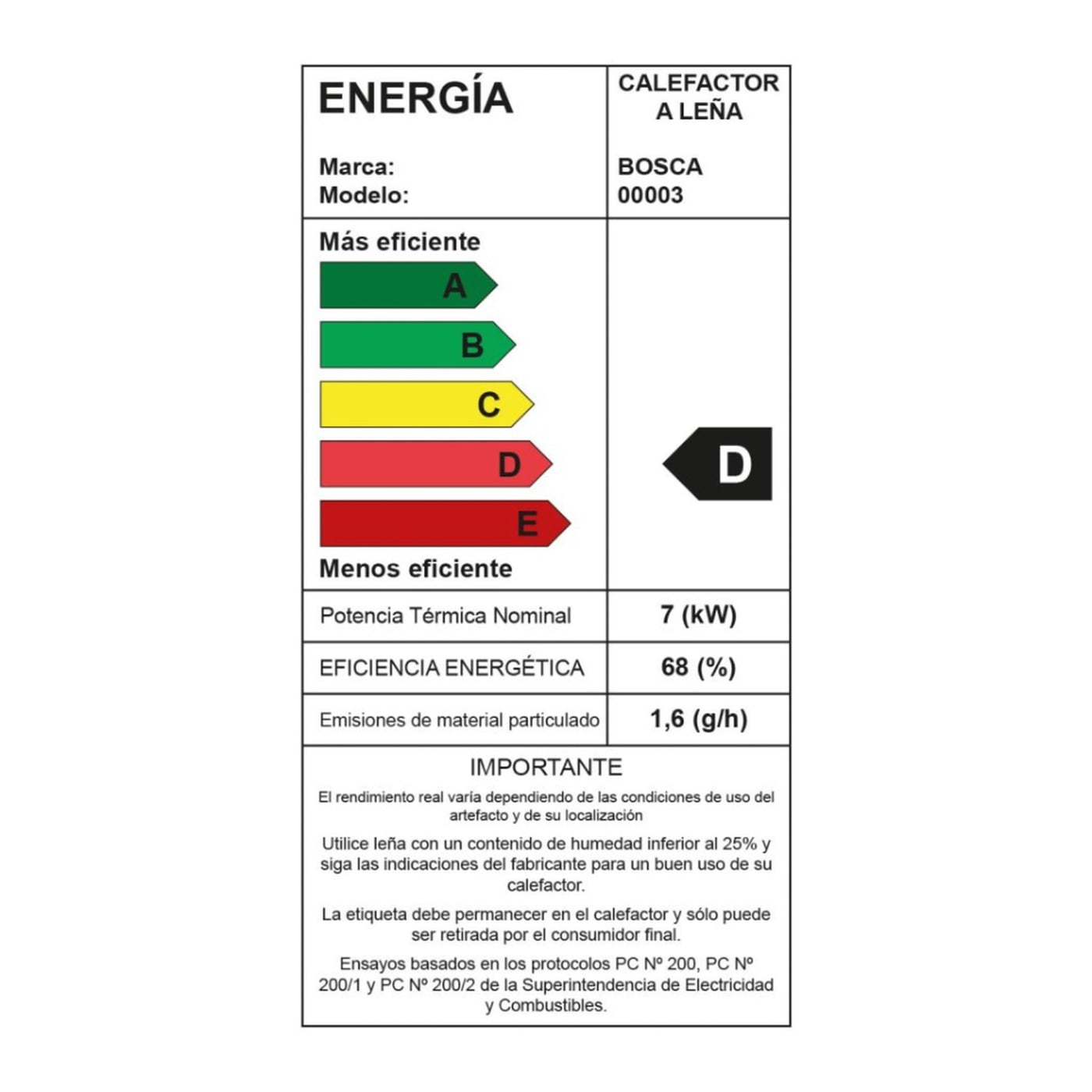 CALEFACTOR BOSCA ECO 350 foto 7