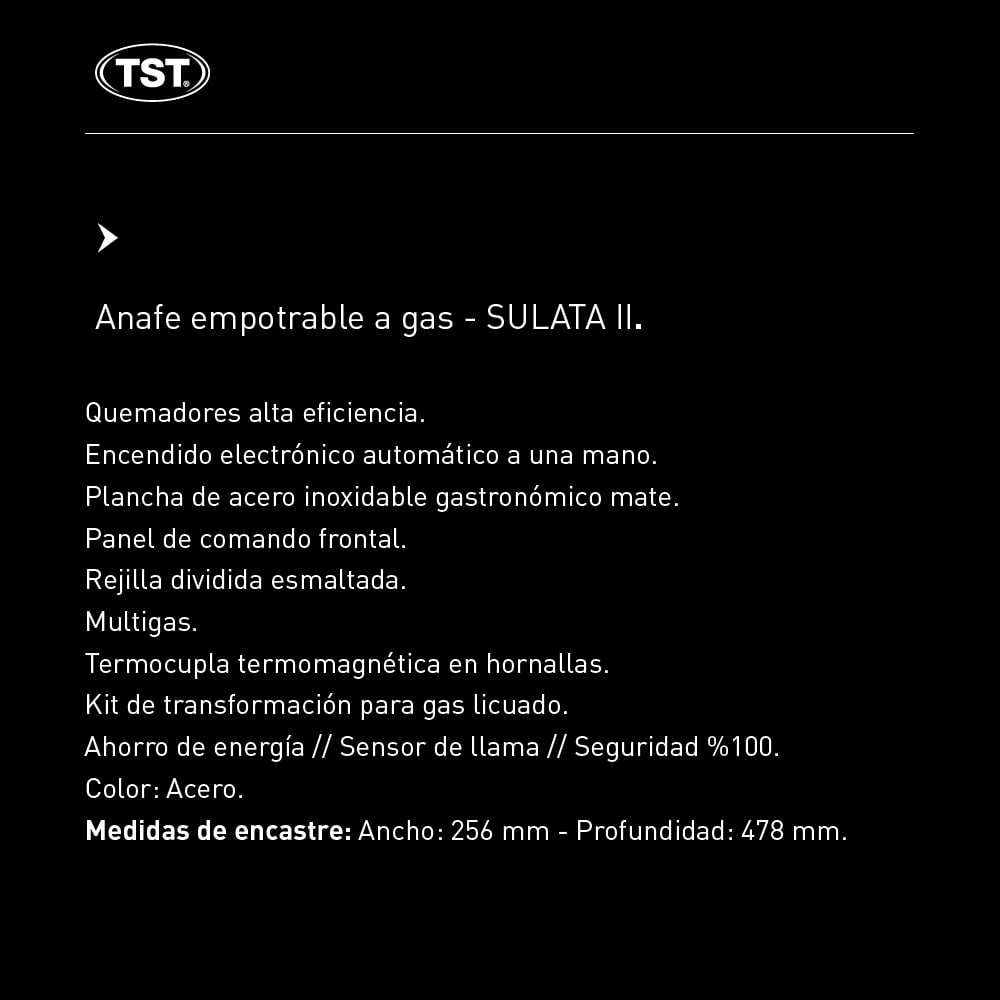 ANAFE A GAS TST SULATA · 2 HORNALLAS foto 4