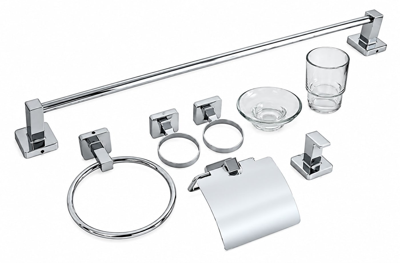 ACCESORIOS DE BAÑO FLOWATER KUBITZA · 6 PIEZAS foto 2